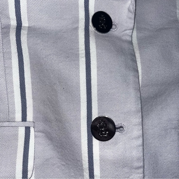 Ralph Lauren Blazer Lavender Striped 2 Button Canvas Sz 10 - Picture 4 of 6